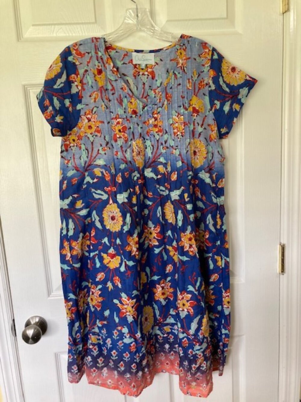 One Summer Nicola Cap Sleeve Floral Cotton Dress XS Boho Chic Cottagecore Resort
